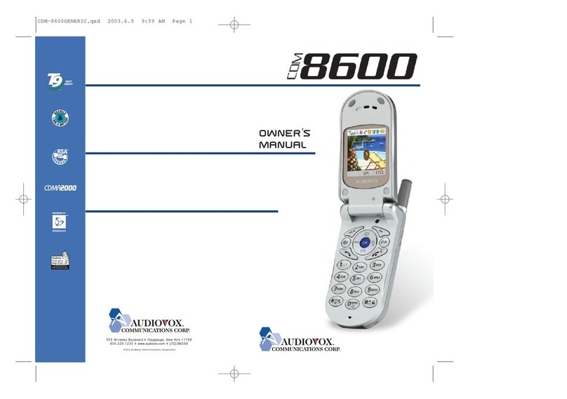 Audiovox CDM 8600 owner's manual