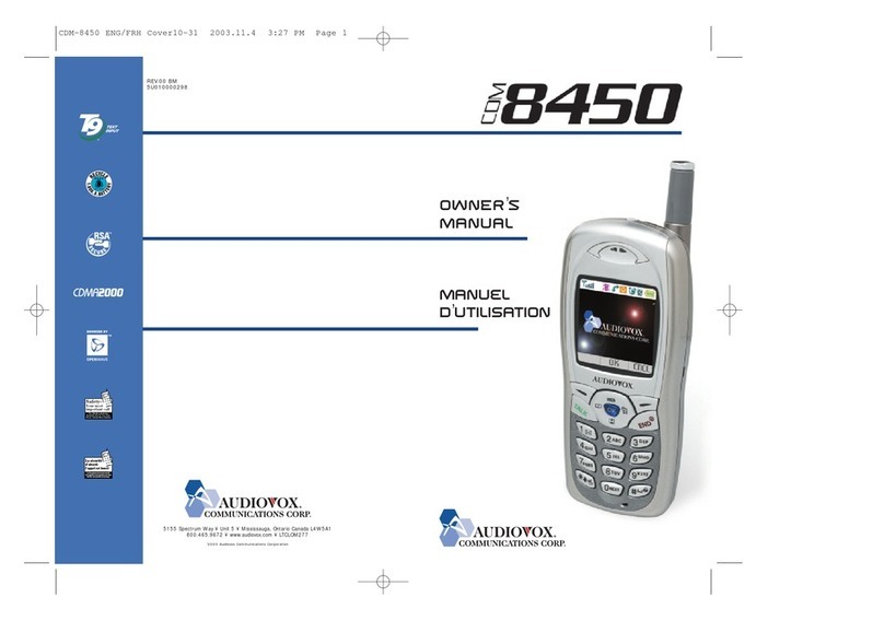 Audiovox CDM 8450 User manual Audiovox CDM 8450 User manual