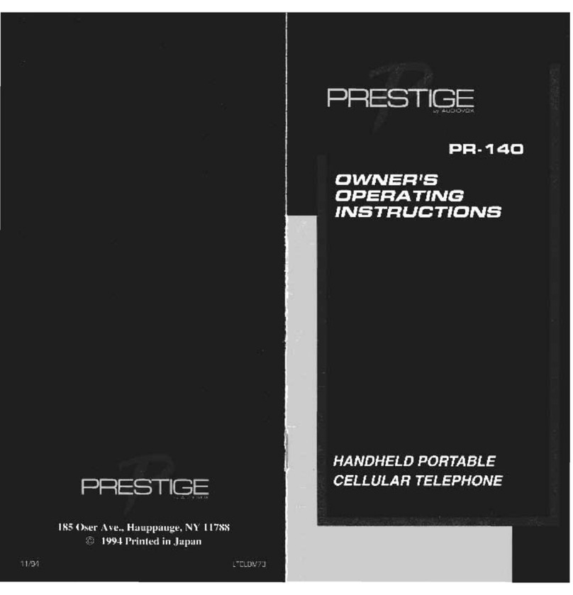 Audiovox Prestige PR-140 Operation manual