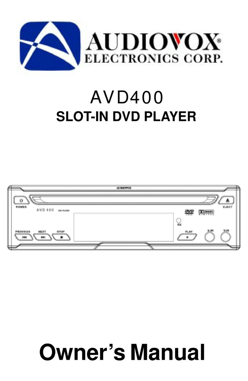 Audiovox SLOT-IN AVD400 User manual