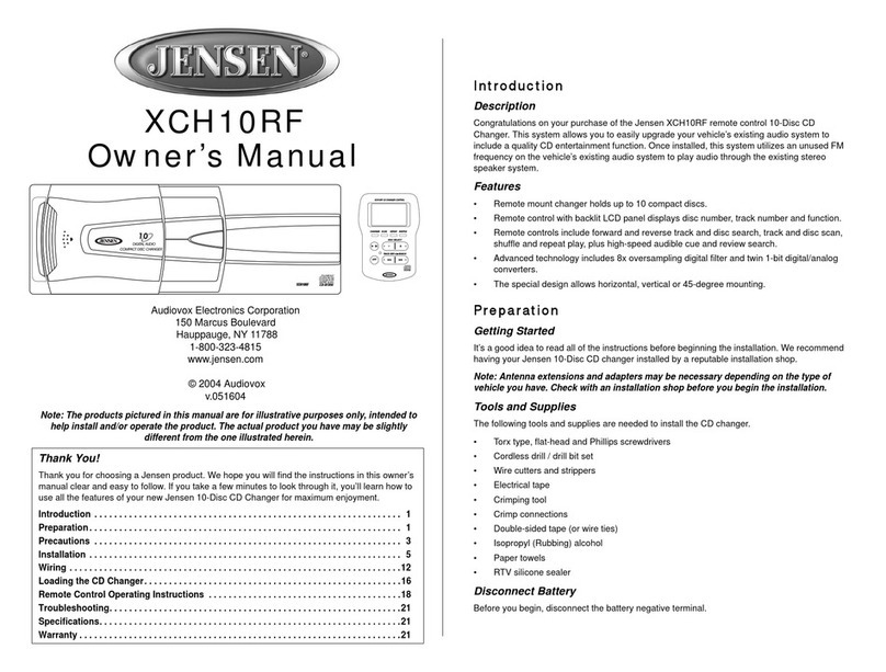 Audiovox Jensen XCH10RF User manual Audiovox Jensen XCH10RF User manual