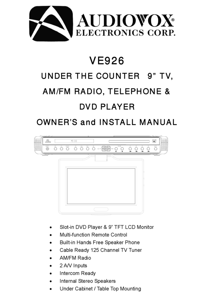 Audiovox VE926 - VE - 926 owner's manual