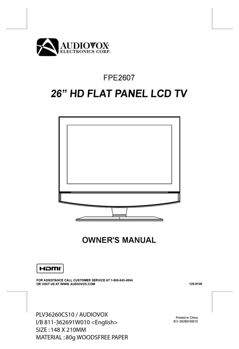 Audiovox FPE2607 - 26" LCD TV User manual