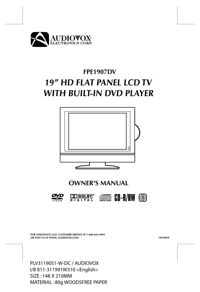 Audiovox FPE1907DV - 19" LCD TV owner's manual