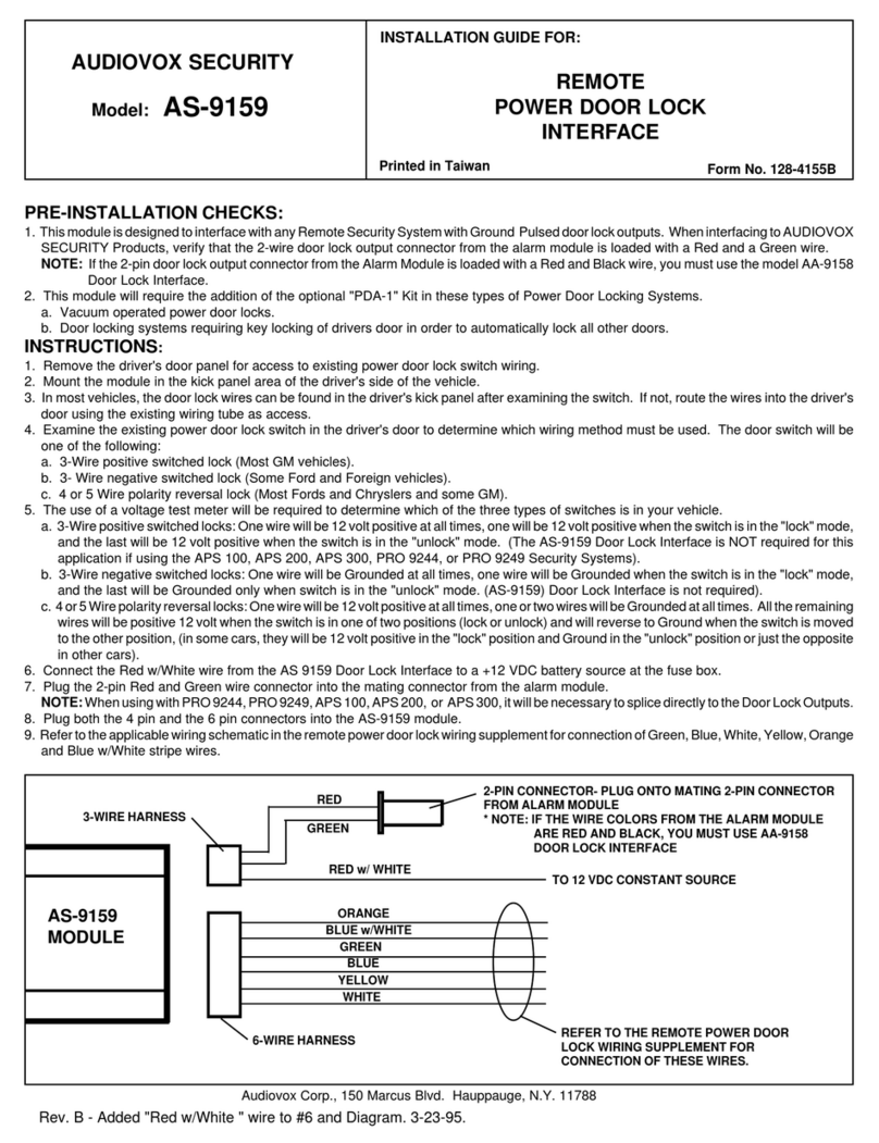 Audiovox AS-9159 installation guide