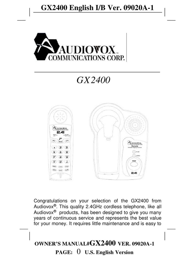 Audiovox gx2400 User manual Audiovox gx2400 User manual