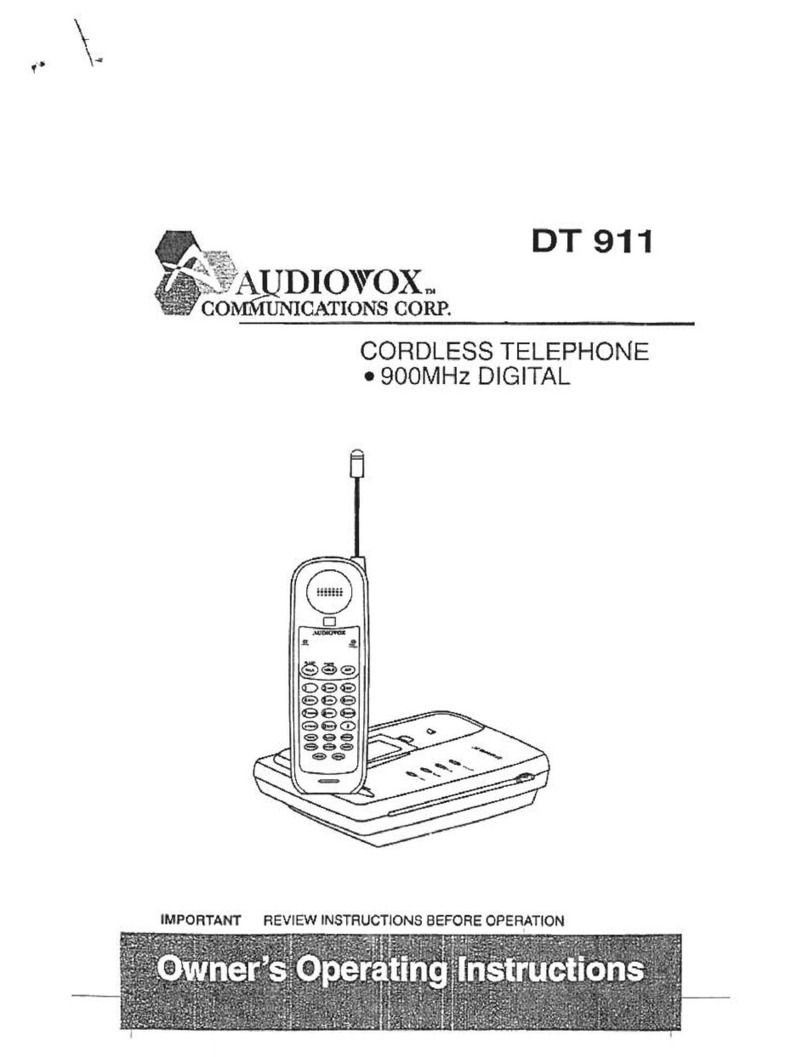 Audiovox DT 911 Owner operating instructions