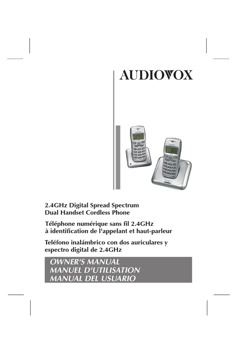 Audiovox Dual Handset Cordless Phone owner's manual