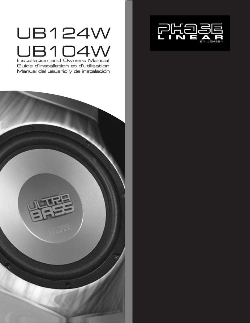 Phase Linear UB104W Installation and owner's manual