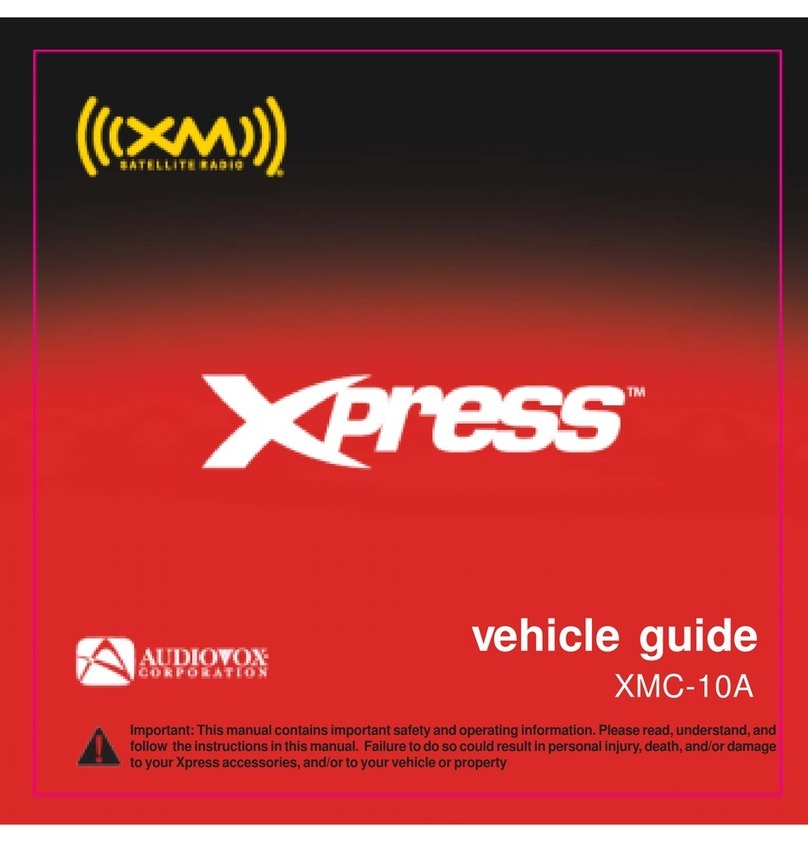 Audiovox XMC-10A - XM Satellite Radio Receiver User manual
