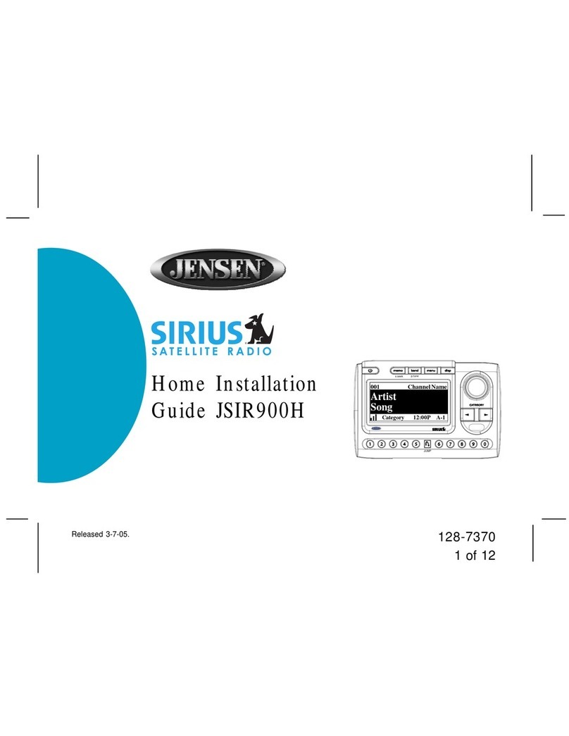 Jensen Sirius JSIR900H User manual Jensen Sirius JSIR900H User manual