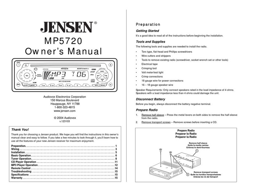 Audiovox Jensen MP5720 User manual