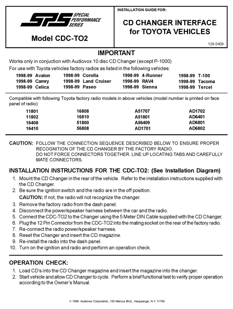Audiovox CDC-TO2 User manual
