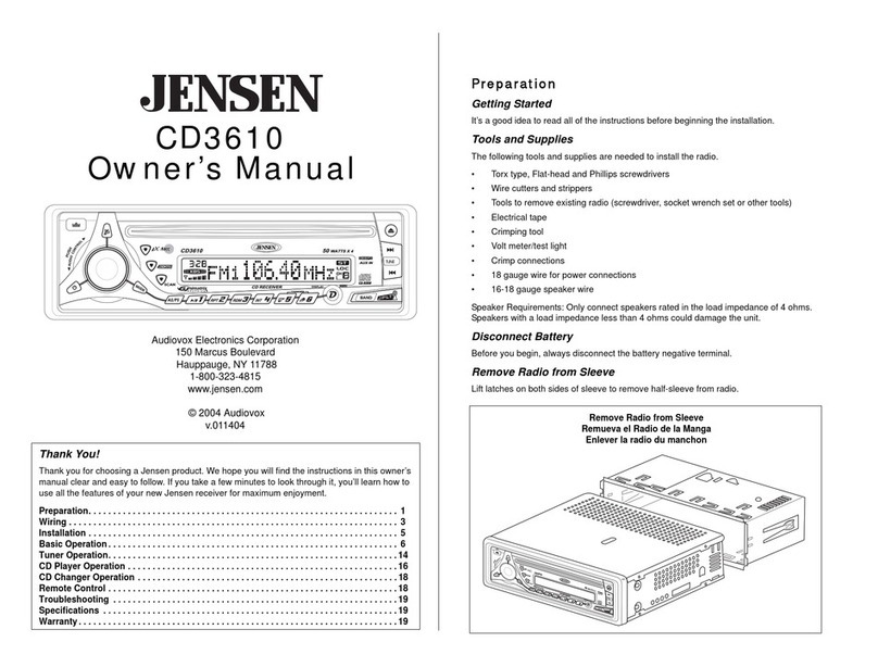Jensen CD3610 User manual