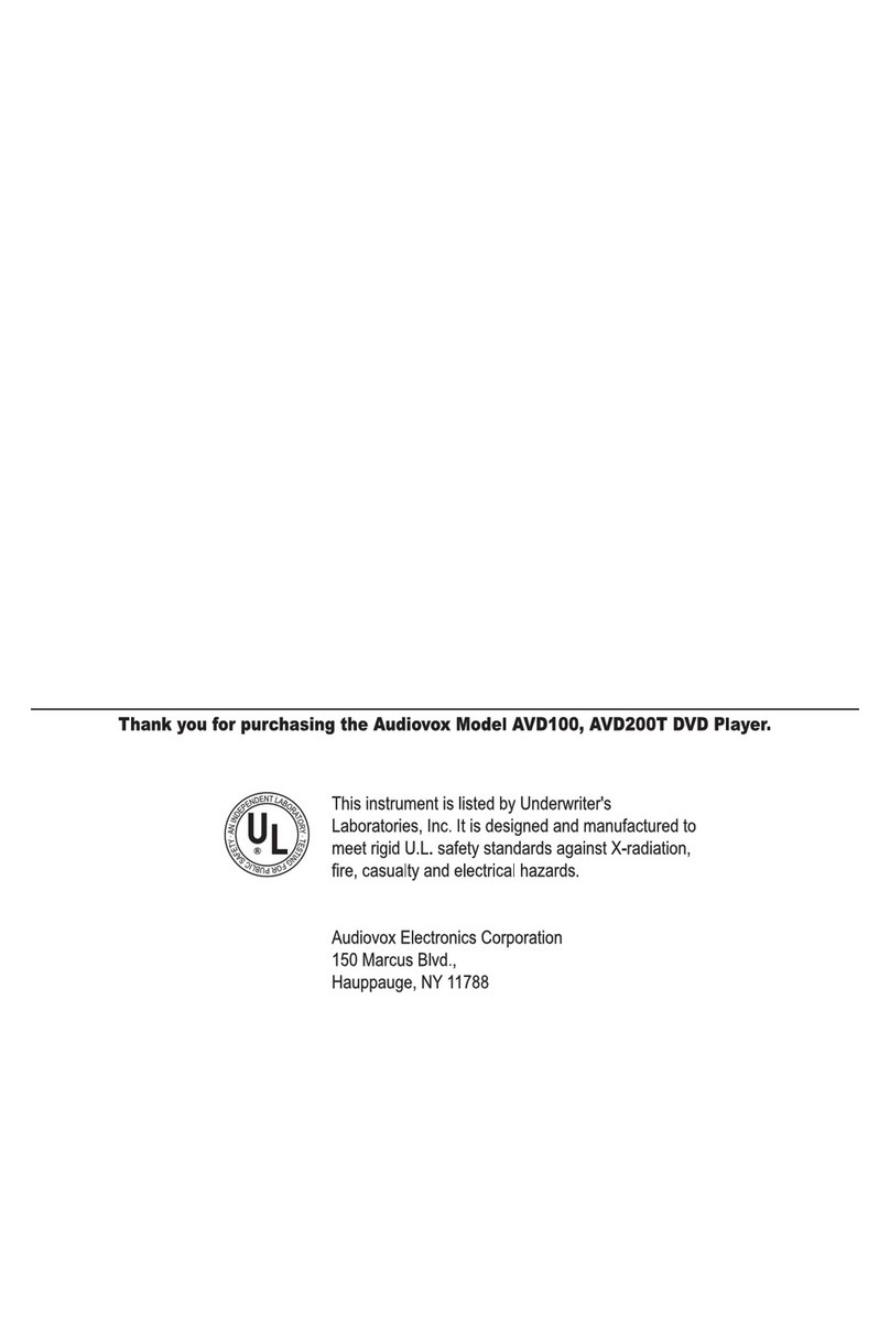 Audiovox AVD200T User manual
