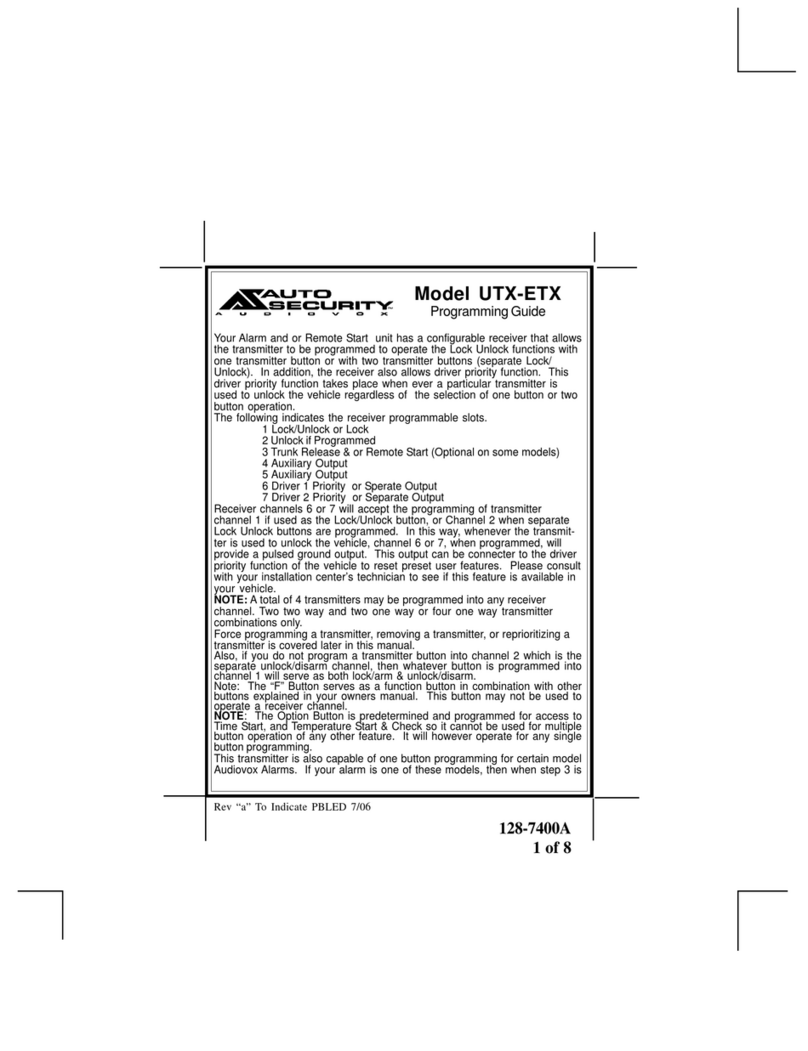 Audiovox UTX-ETX Operating instructions