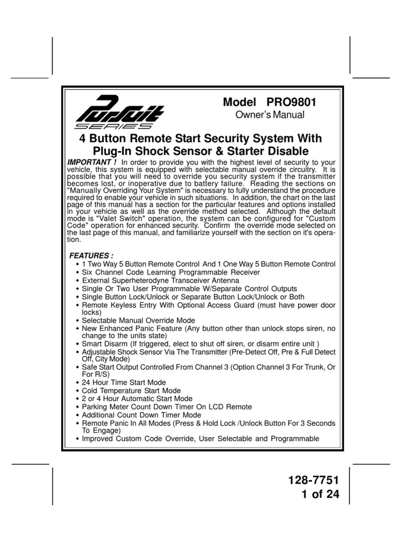 Audiovox Pursuit PRO9801 User manual