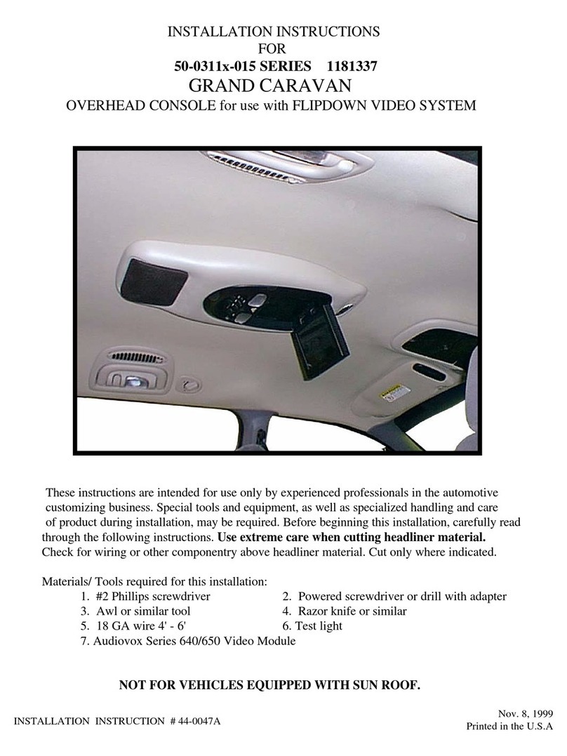 Audiovox 50-0311x-015 Series User manual Audiovox 50-0311x-015 Series User manual