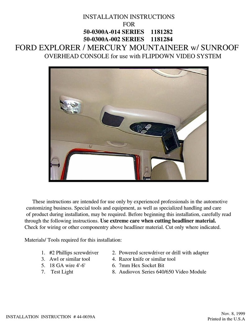Audiovox 50-0300A-002 SERIES User manual Audiovox 50-0300A-002 SERIES User manual