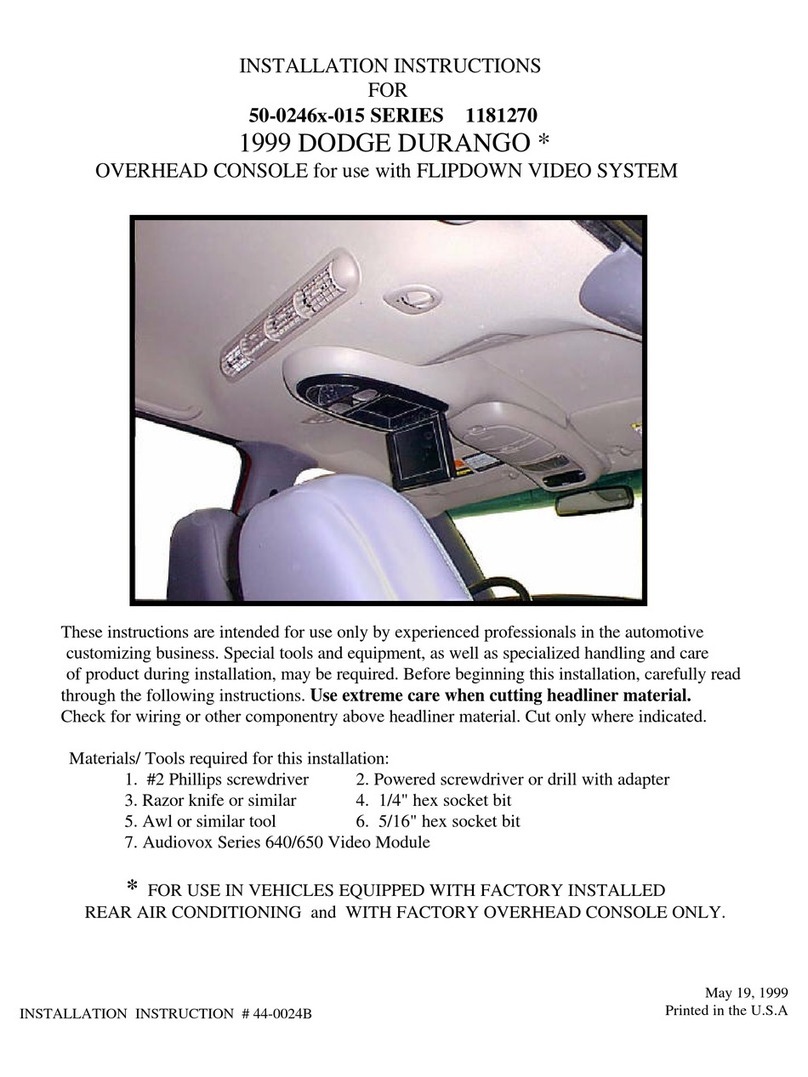 Audiovox 50-0246x-015 Series User manual