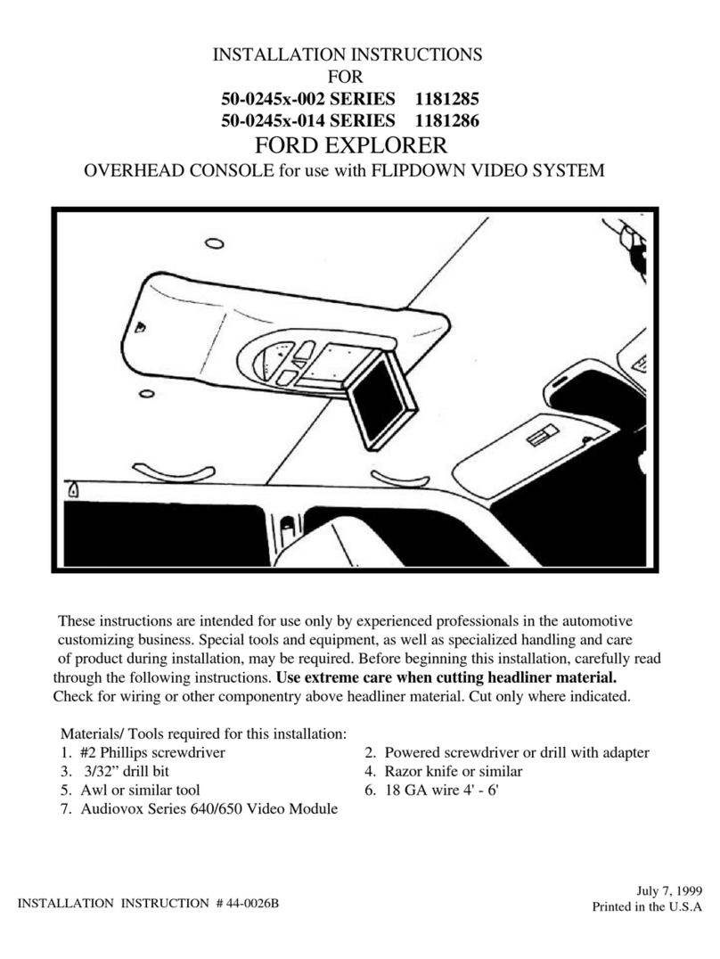 Audiovox 50-0245x-002 SERIES User manual