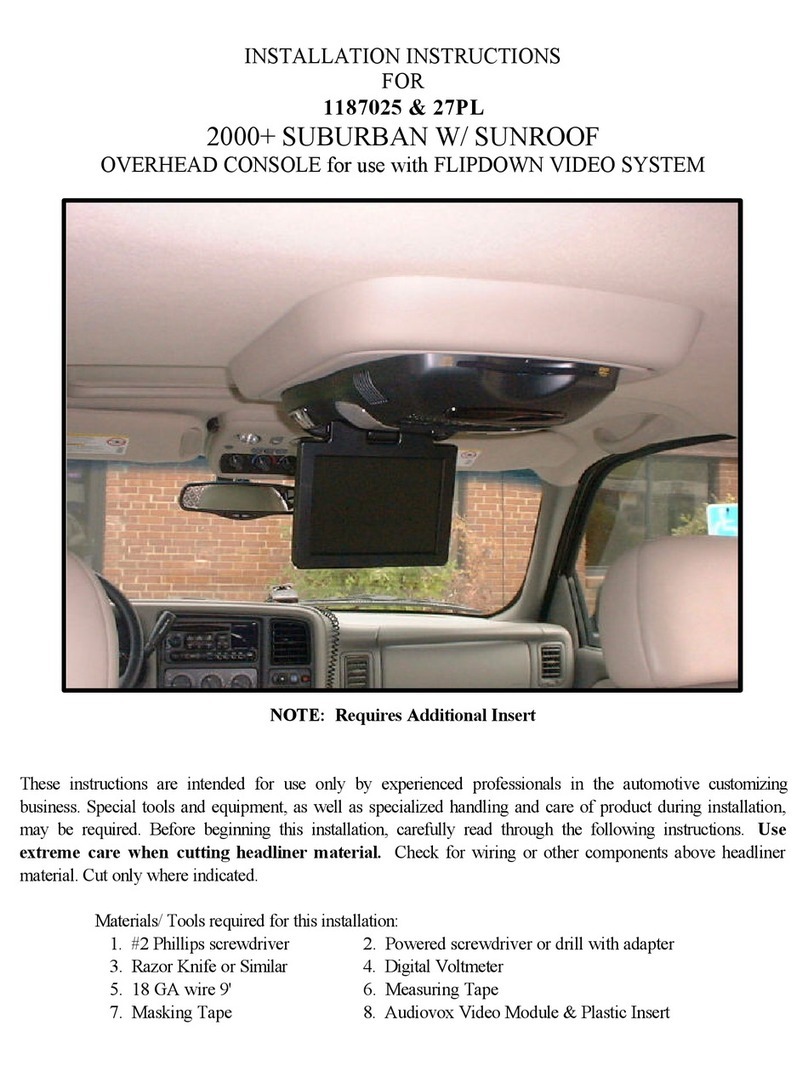 Audiovox 1187025 User manual Audiovox 1187025 User manual