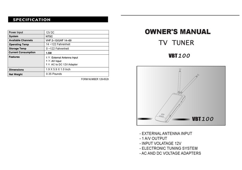 Audiovox VBT100 owner's manual