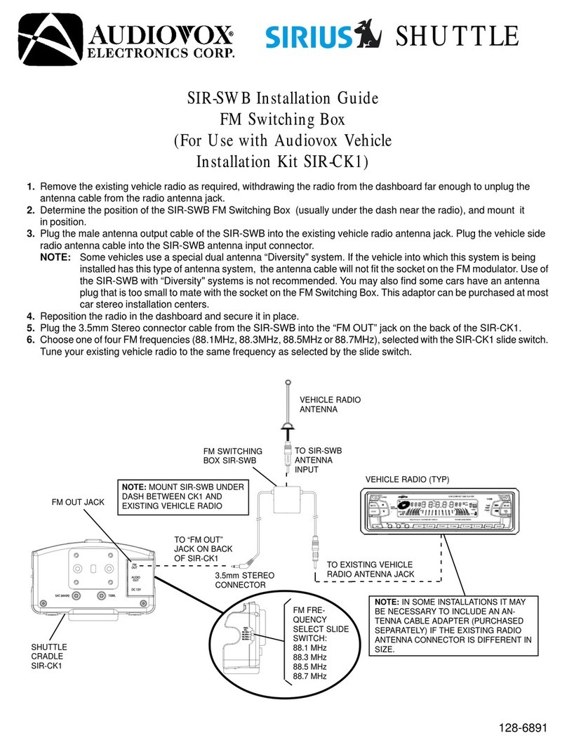 Audiovox Sirius Shuttle SIR-CK1 installation guide