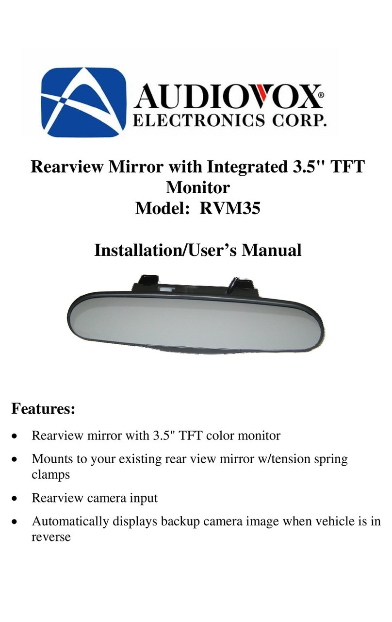 Audiovox RVM35 Installation & user manual Audiovox RVM35 Installation & user manual