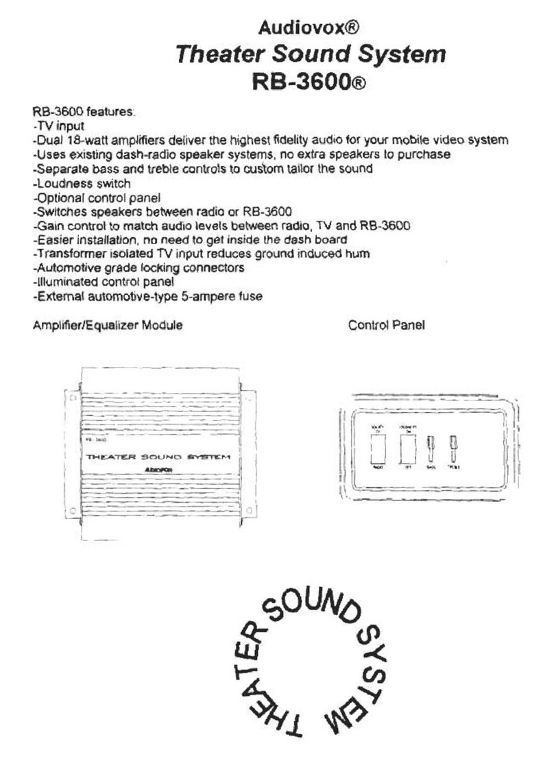 Audiovox RB-3600 User manual
