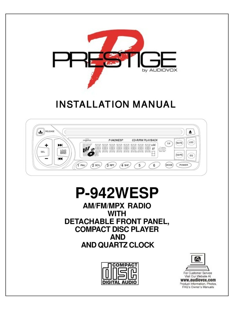 Audiovox Prestige P-942WESP installation manual Audiovox Prestige P-942WESP installation manual