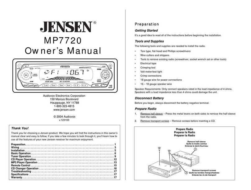 Audiovox Jensen MP7720 User manual
