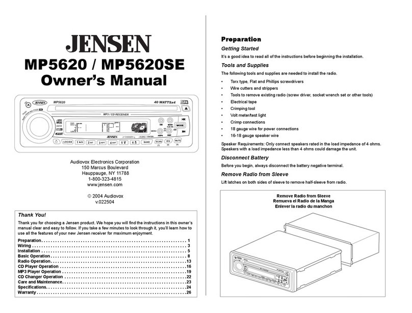 Audiovox Jensen MP5620 User manual