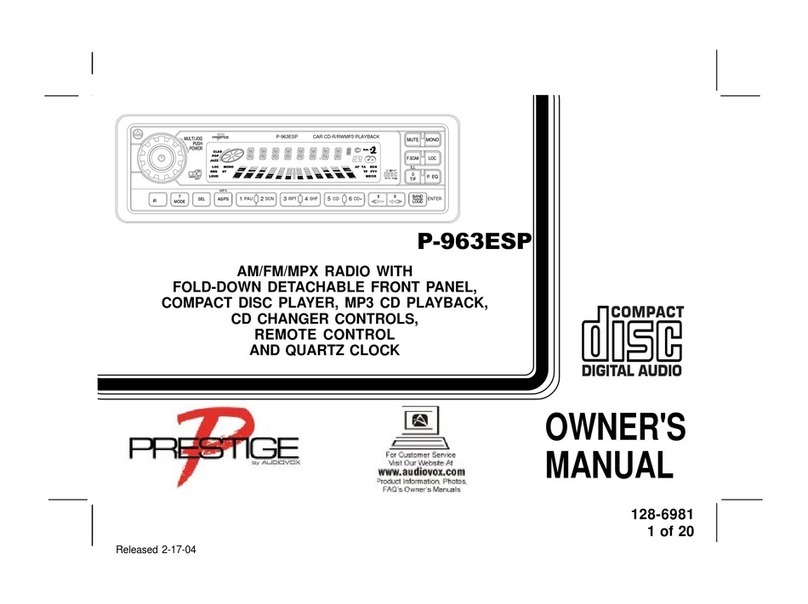 Audiovox Prestige P-963ESP User manual