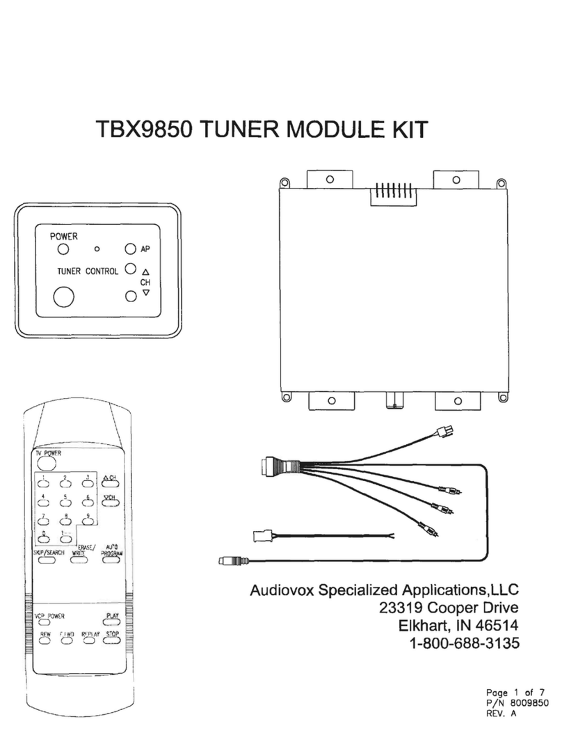 Audiovox TBX9850 Specifications