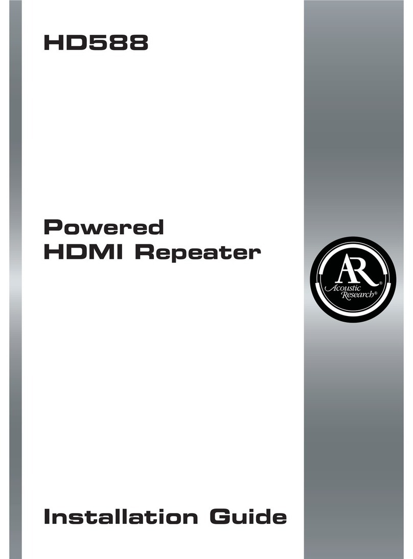 Acoustic Research POWERED HDMI REPEATER HD588 installation guide Acoustic Research POWERED HDMI REPEATER HD588 installation guide