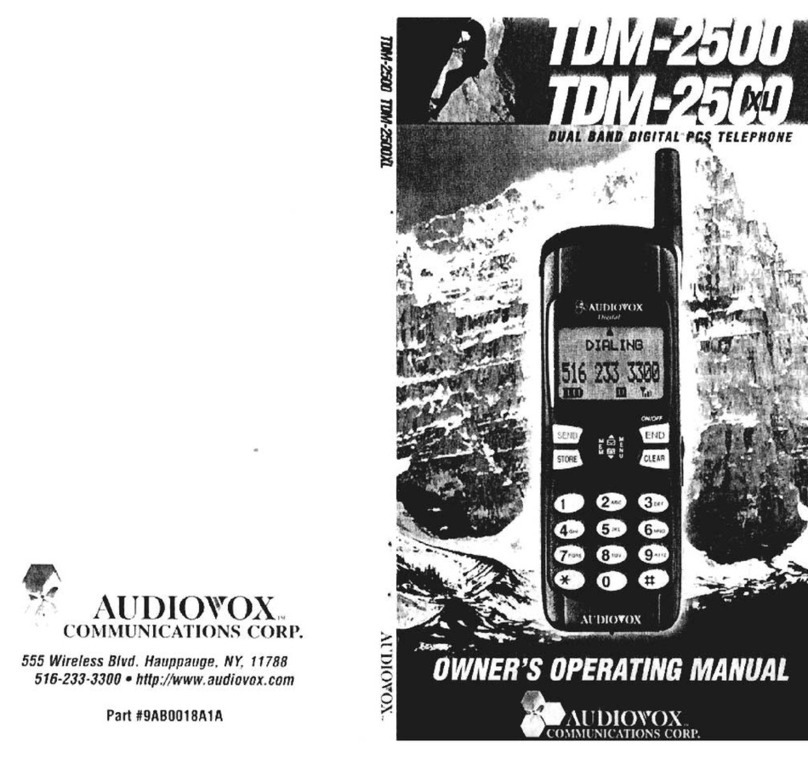 Audiovox TDM-2500 Owner's operating manual