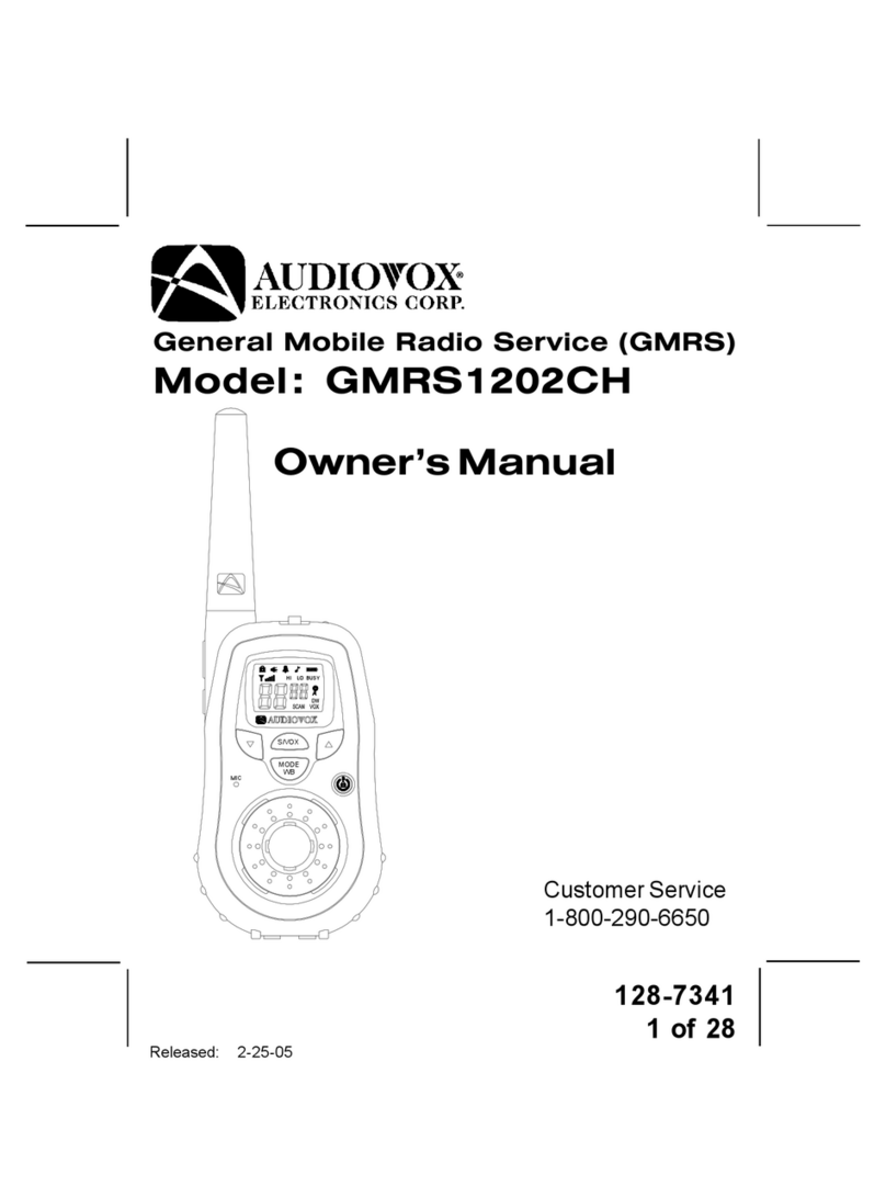 Audiovox GMRS1202CH owner's manual