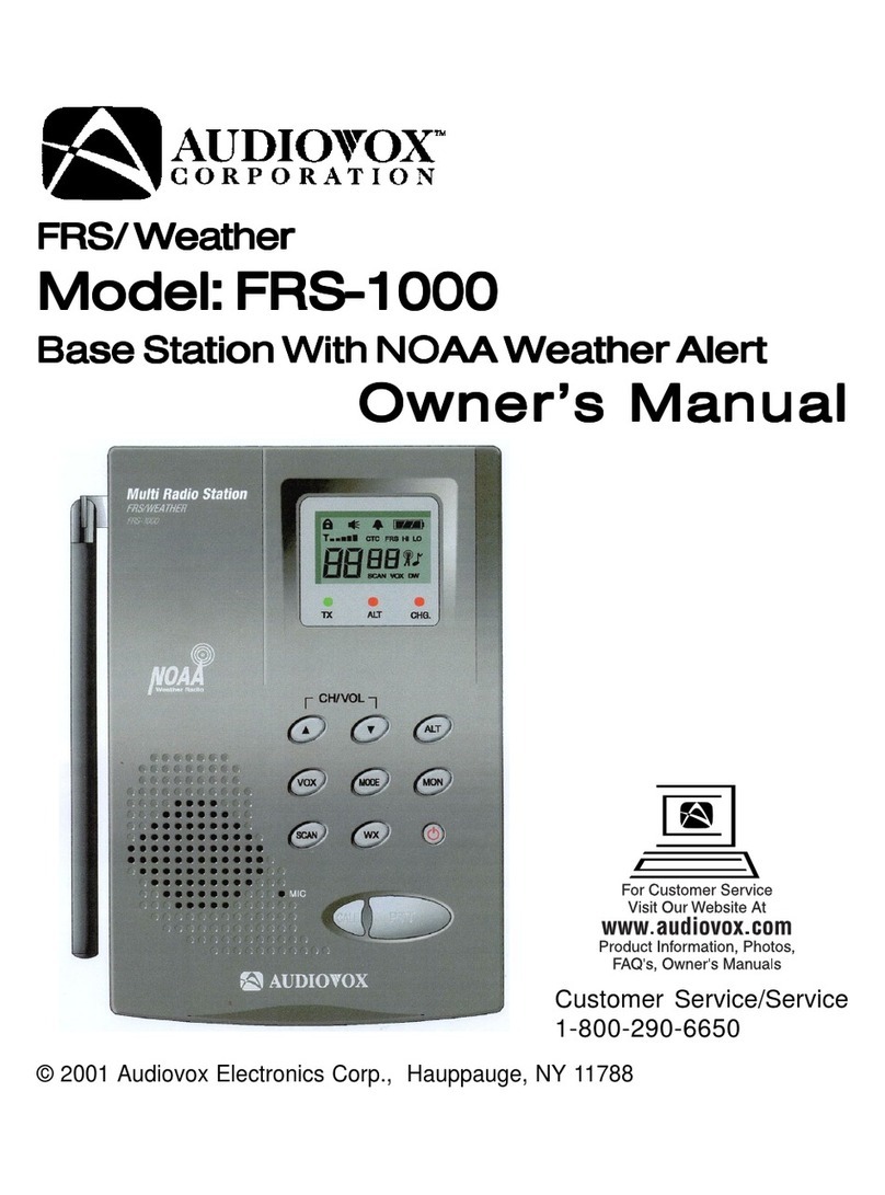 Audiovox FRS-1000F owner's manual Audiovox FRS-1000F owner's manual