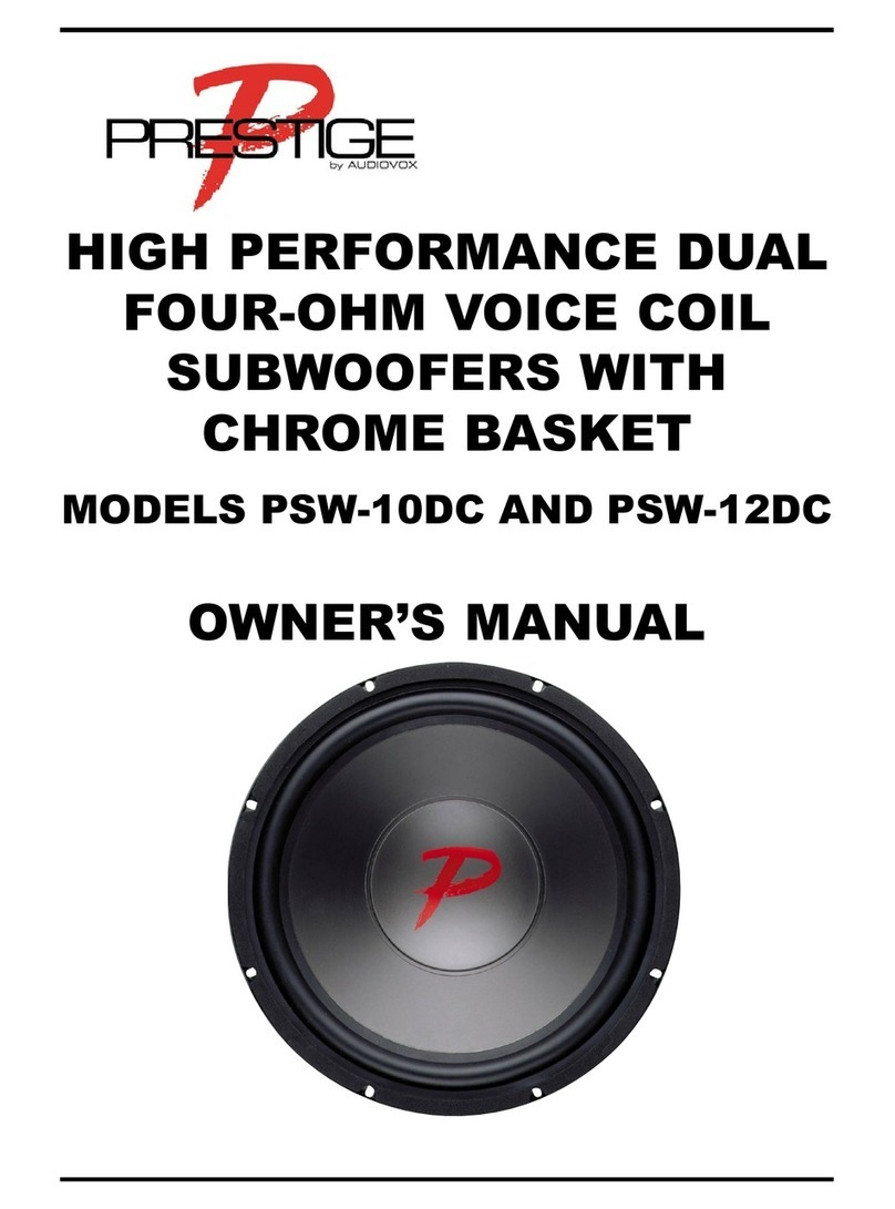 Audiovox Prestige PSW-10DC owner's manual