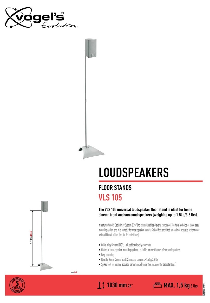 VOGELS Evolution VLS 105 Specification sheet VOGELS Evolution VLS 105 Specification sheet