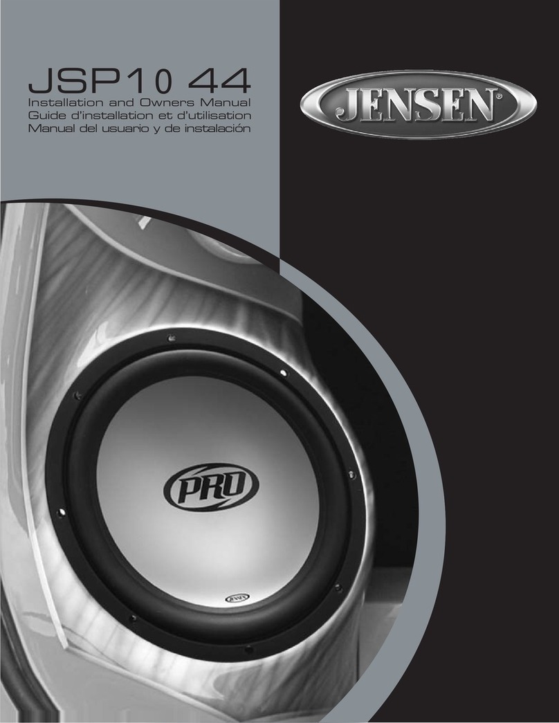 Audiovox Jensen JSP1044 Installation instructions