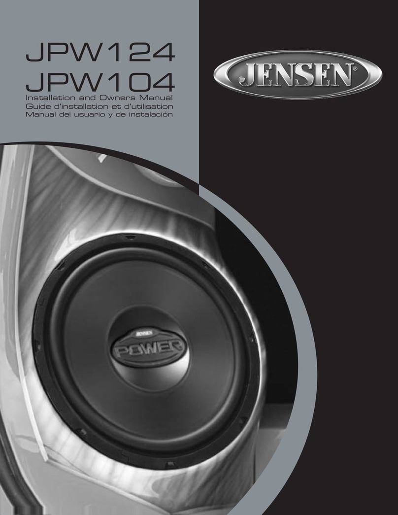 Audiovox Jensen JPW124 Installation instructions