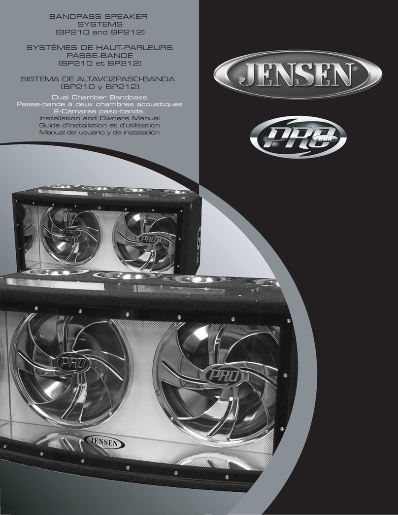 Audiovox Jensen BP210 Installation instructions