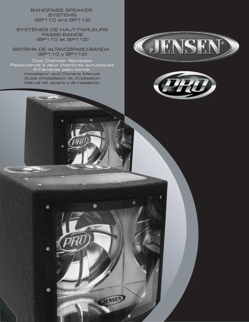 Audiovox Jensen BP110 Installation and owner's manual