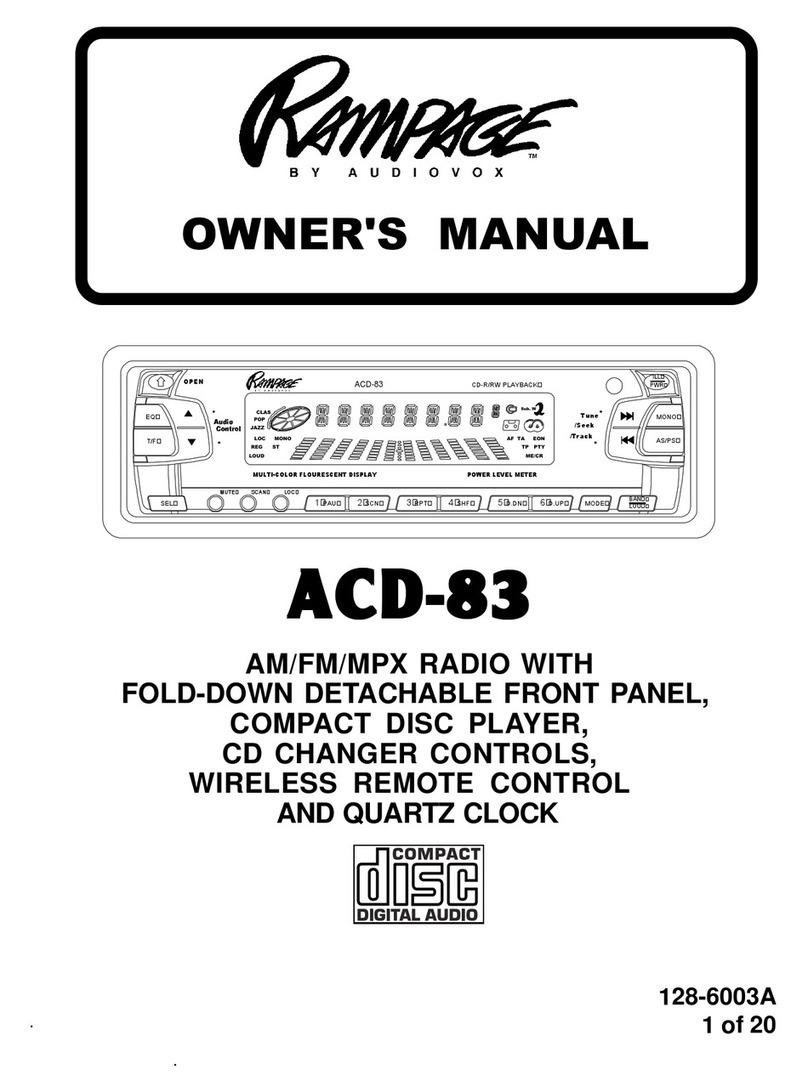 Audiovox Rampage ACD-83 User manual