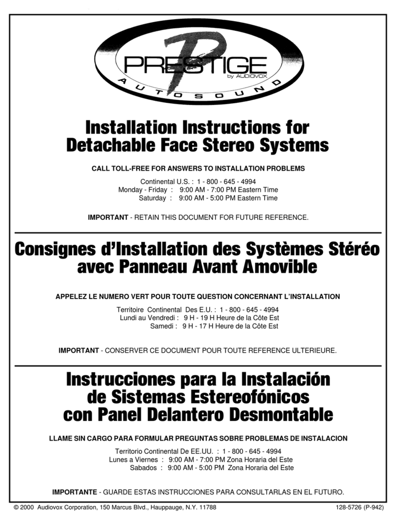 Audiovox Prestige Home Stereo System User manual
