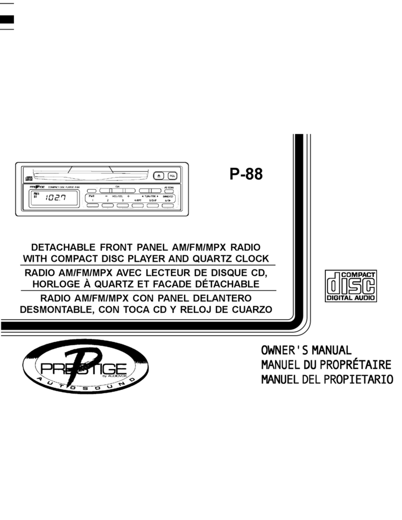 Audiovox Prestige P-88 User manual
