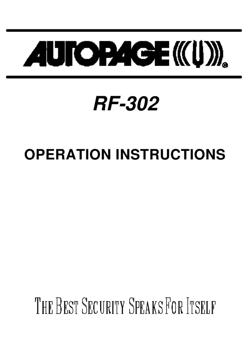 Auto Page RF-302 User manual