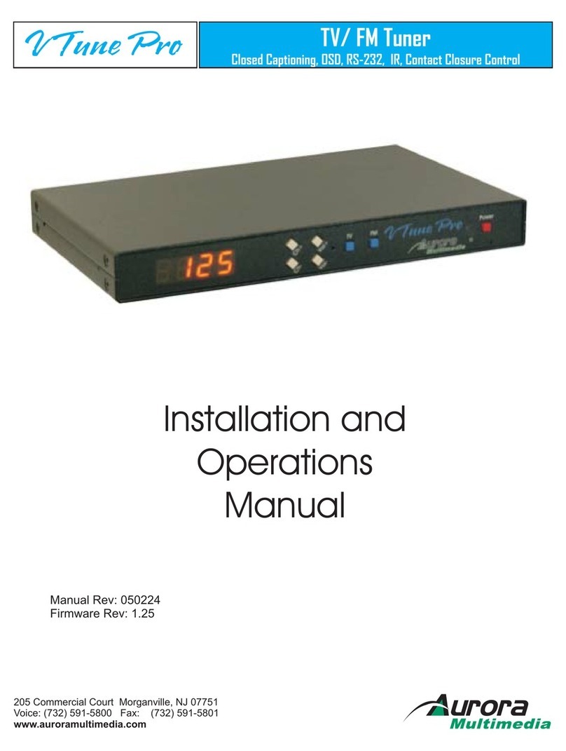 Aurora Multimedia TV/FM Tuner Installation and operation manual